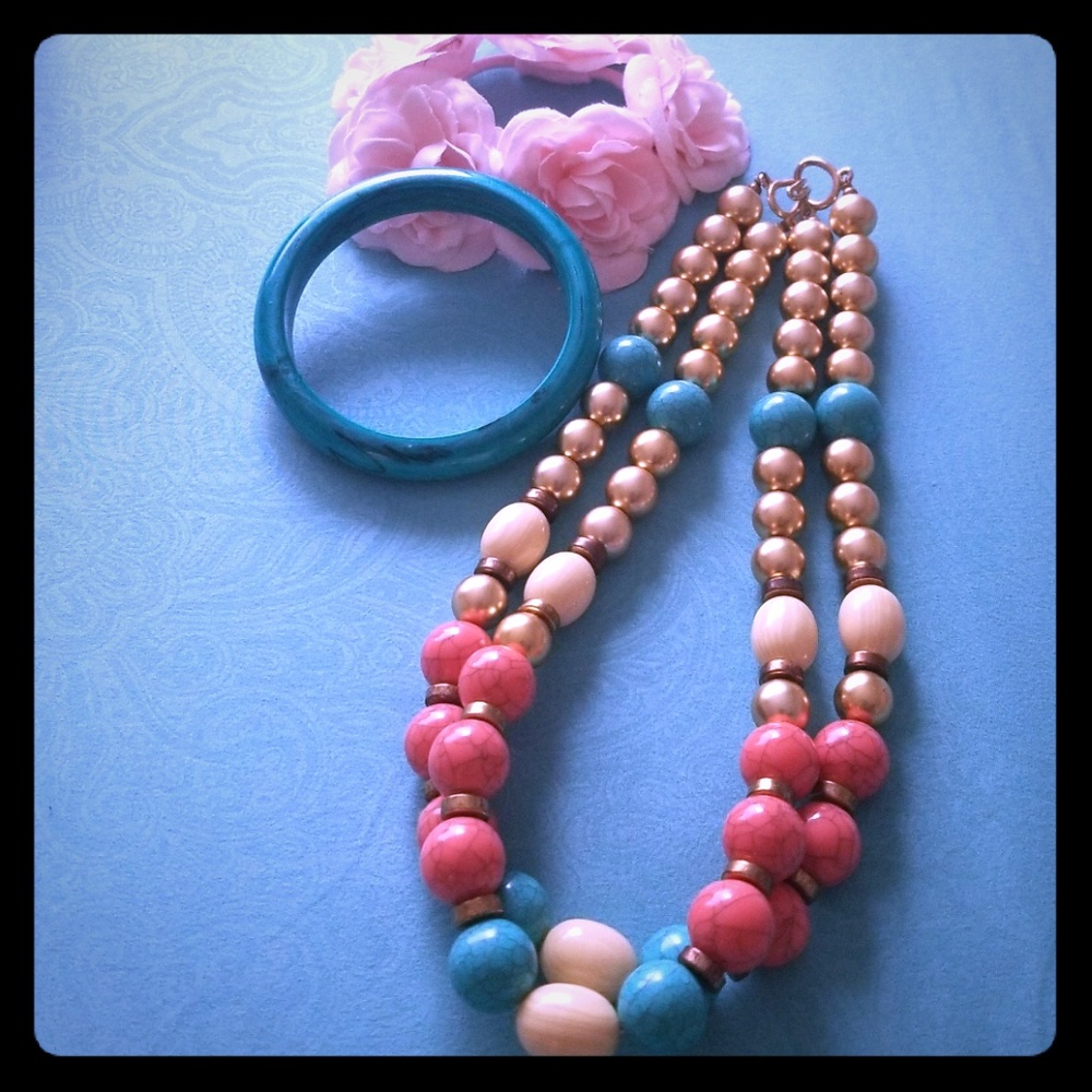 Beaded(Boho)Necklace + bracelet